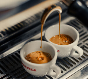 espresso pouring into cup